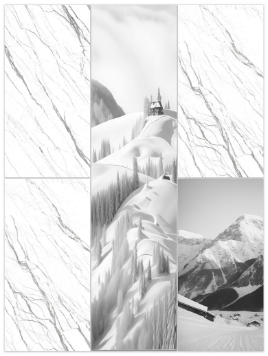 OrealPak OR714004 Grey White Gloss Porcelain Tile - 70x140 - 1.96/2