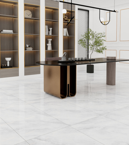 OrealPak OR714014 Grey White Gloss Porcelain Tile - 70x140 - 1.96/2