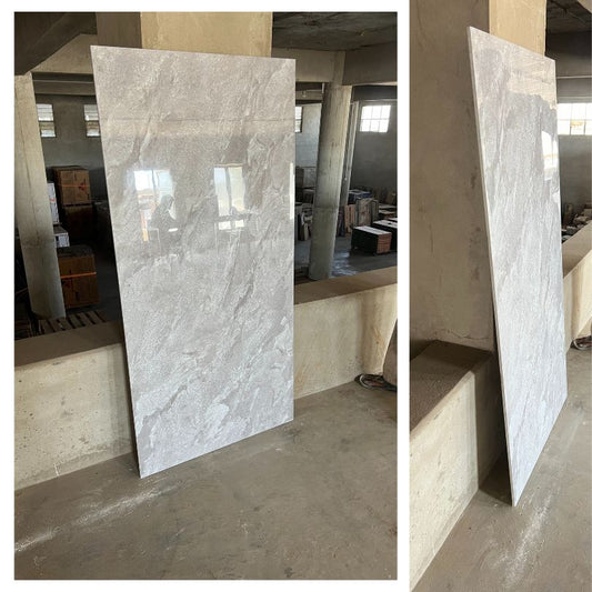 Badal Grey Gloss Porcelain Slab Tile - 75x150 - 2.25/2