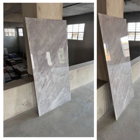 Tundra Grey Gloss Porcelain Slab Tile - 75x150 - 2.25/2