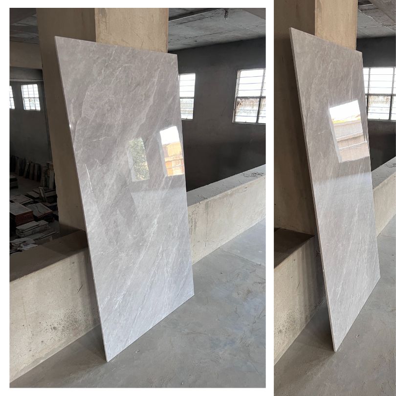 Grey Emperador Gloss Porcelain Slab Tile - 75x150 - 2.25/2