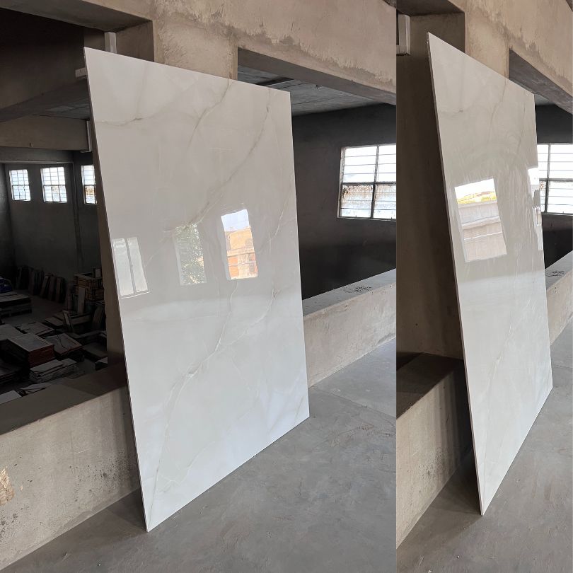 Ornato White Gloss Porcelain Slab Tile - 120x180 - 4.32/2