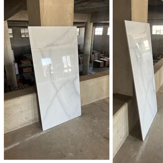 OrealPak OR714011 Grey White Gloss Porcelain Tile - 70x140 - 1.96/2