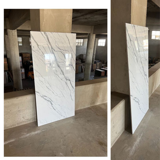 OrealPak OR714004 Grey White Gloss Porcelain Tile - 70x140 - 1.96/2