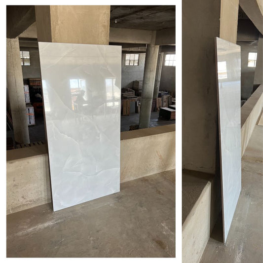 OrealPak OR714008 Grey White Gloss Porcelain Tile - 70x140 - 1.96/2