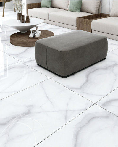 OrealPak OR714011 Grey White Gloss Porcelain Tile - 70x140 - 1.96/2