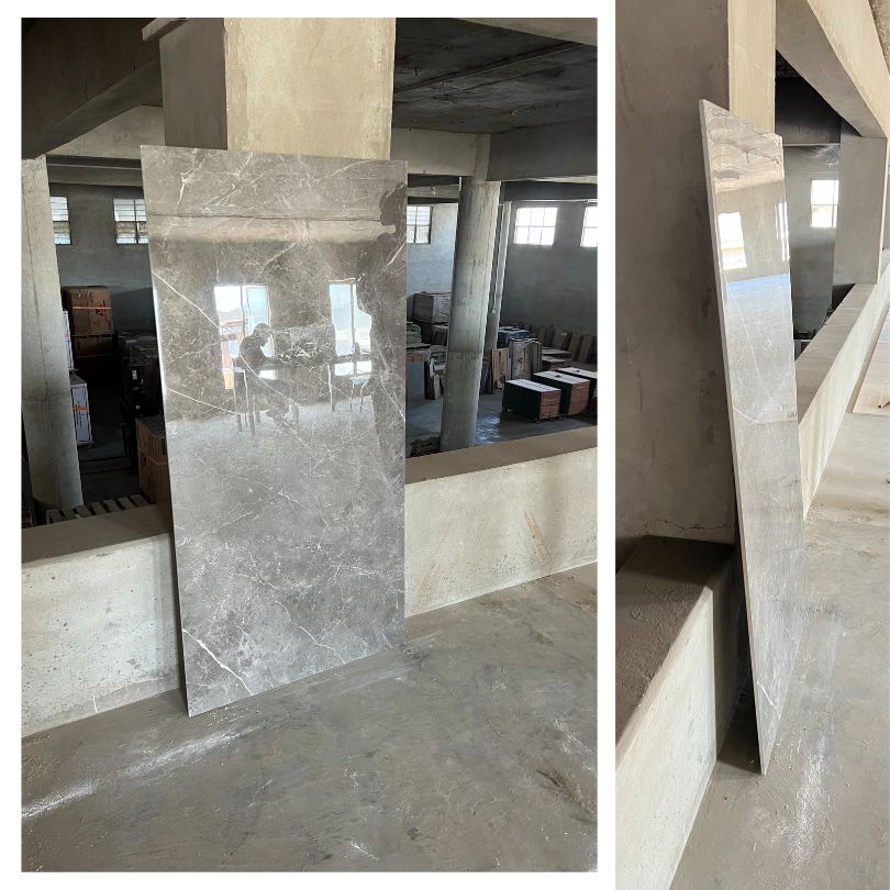 Savana Grey Gloss Porcelain Slab Tile - 75x150 - 2.25/2