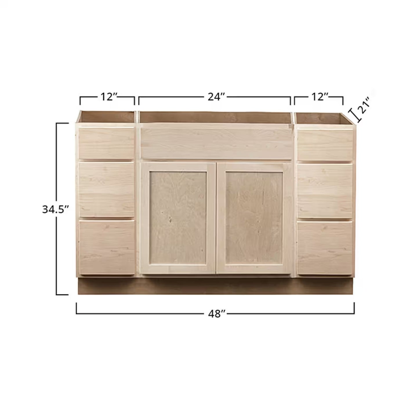 Single 02 - Bathroom Vanity Cabinets (Unfinished) - Ready-to-Assemble (RTA) - 100% Solid Wood Vanities