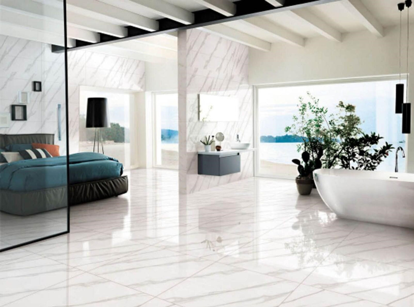 TimeTile L82020 Cracker White Gloss Porcelain Tile - 80x80 - 1.92/3