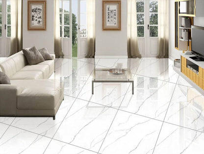 TimeTile L82038 Cracker White Gloss Porcelain Tile - 80x80 - 1.92/3