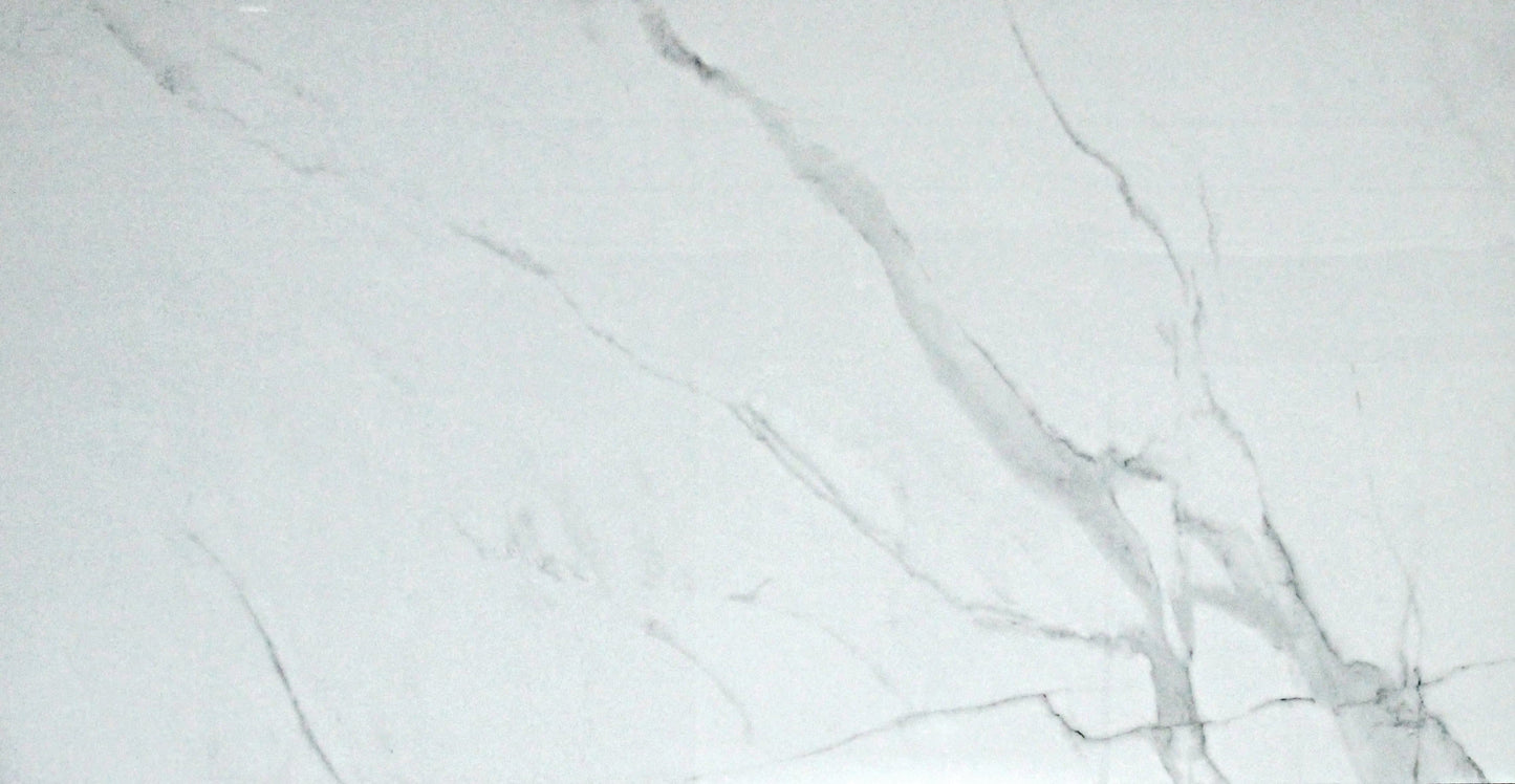 Cracker White Polished Gloss Porcelain Slab Tile - 75x150 - 2.25/2